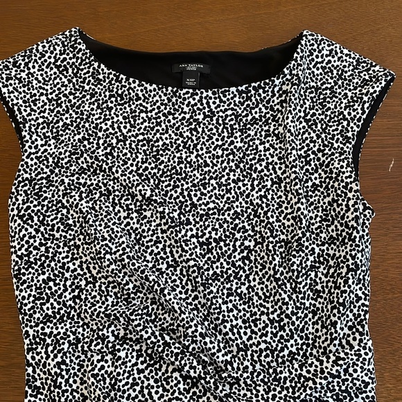 Ann Taylor white and Black Spotted Cap Sleeve Mini Dress XS petite - Picture 12 of 12